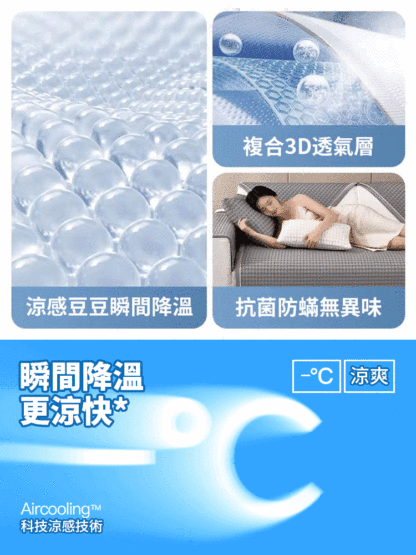 【一觸即涼】涼感冰絲防滑沙發墊