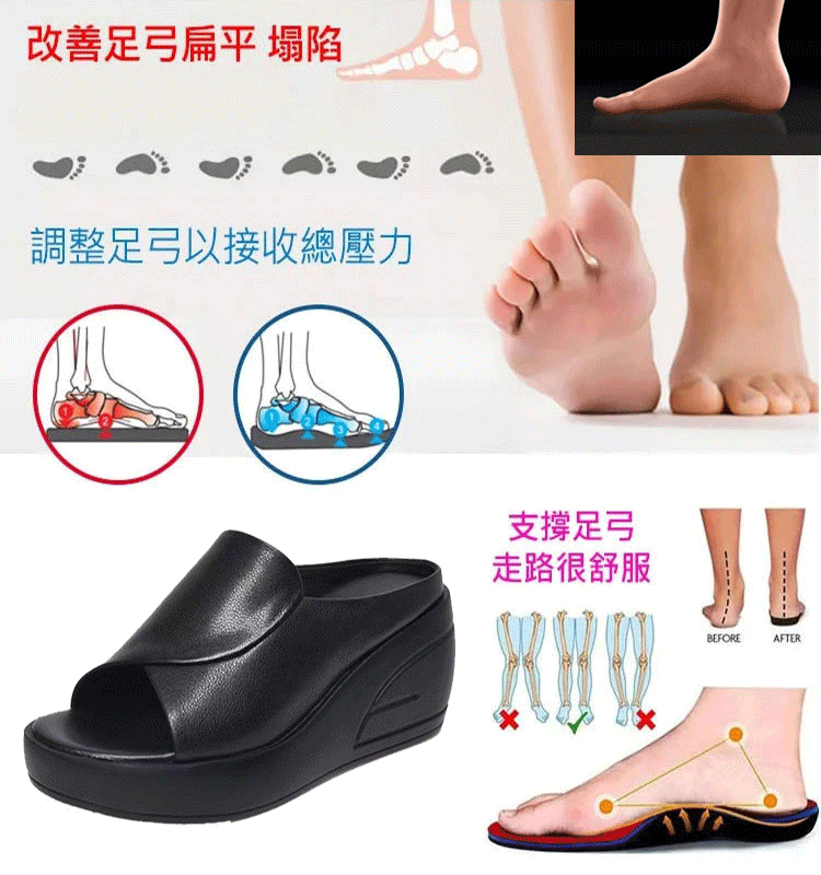 厚底坡跟涼拖鞋女
