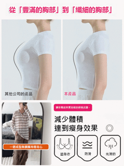 【自備胸墊】一體成型無鋼圈吊帶背心