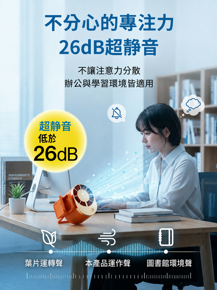 新款多巴胺掛腰迷你風扇