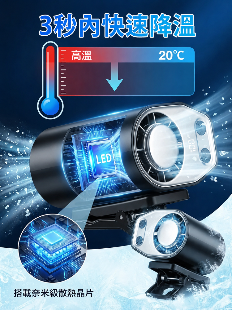新款多巴胺掛腰迷你風扇