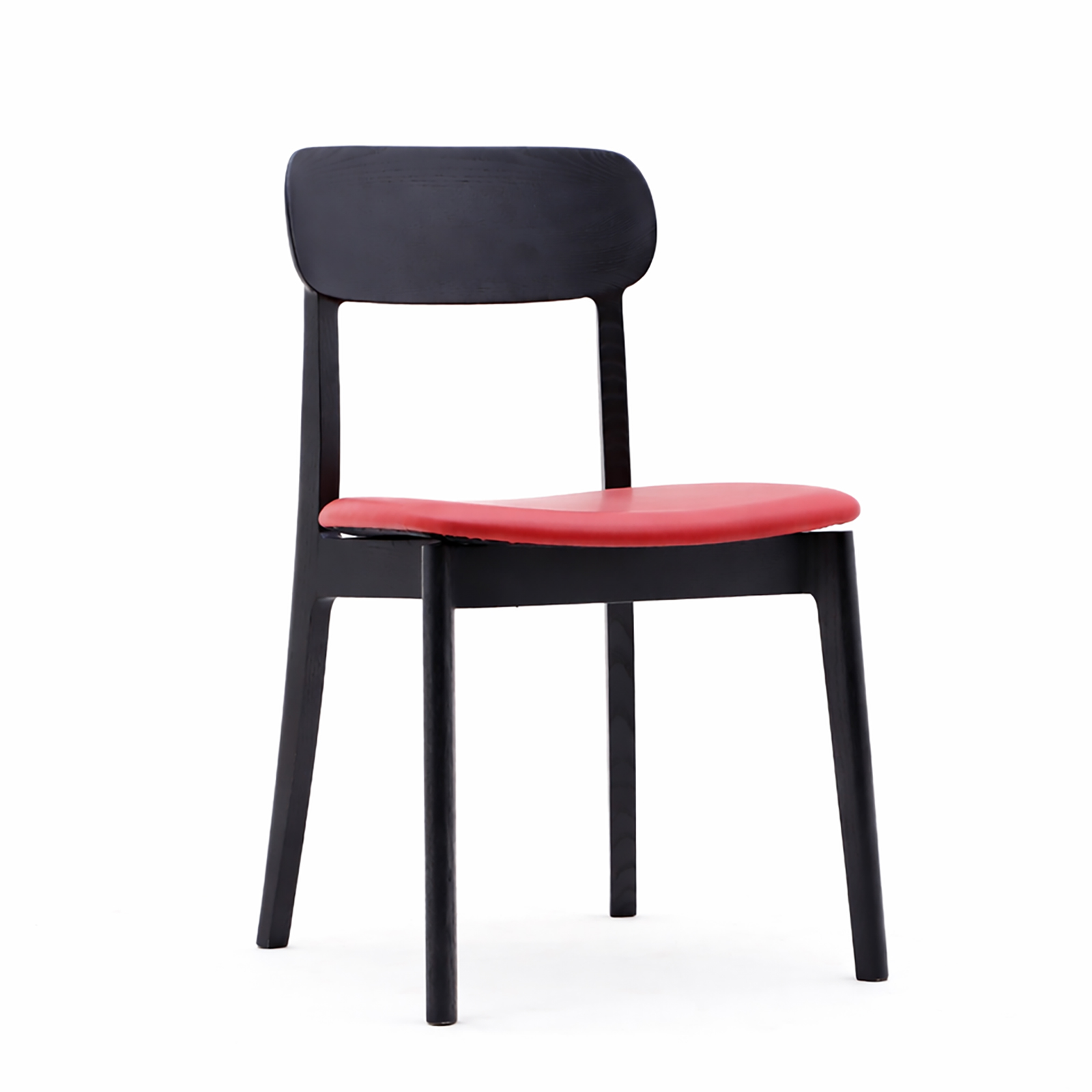 無垢材ダイニングチェア（アッシュ材・本革風クッション）