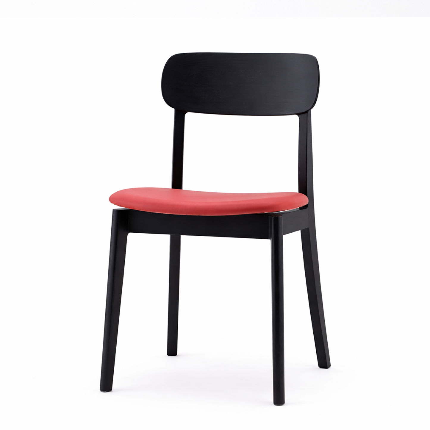 無垢材ダイニングチェア（アッシュ材・本革風クッション）