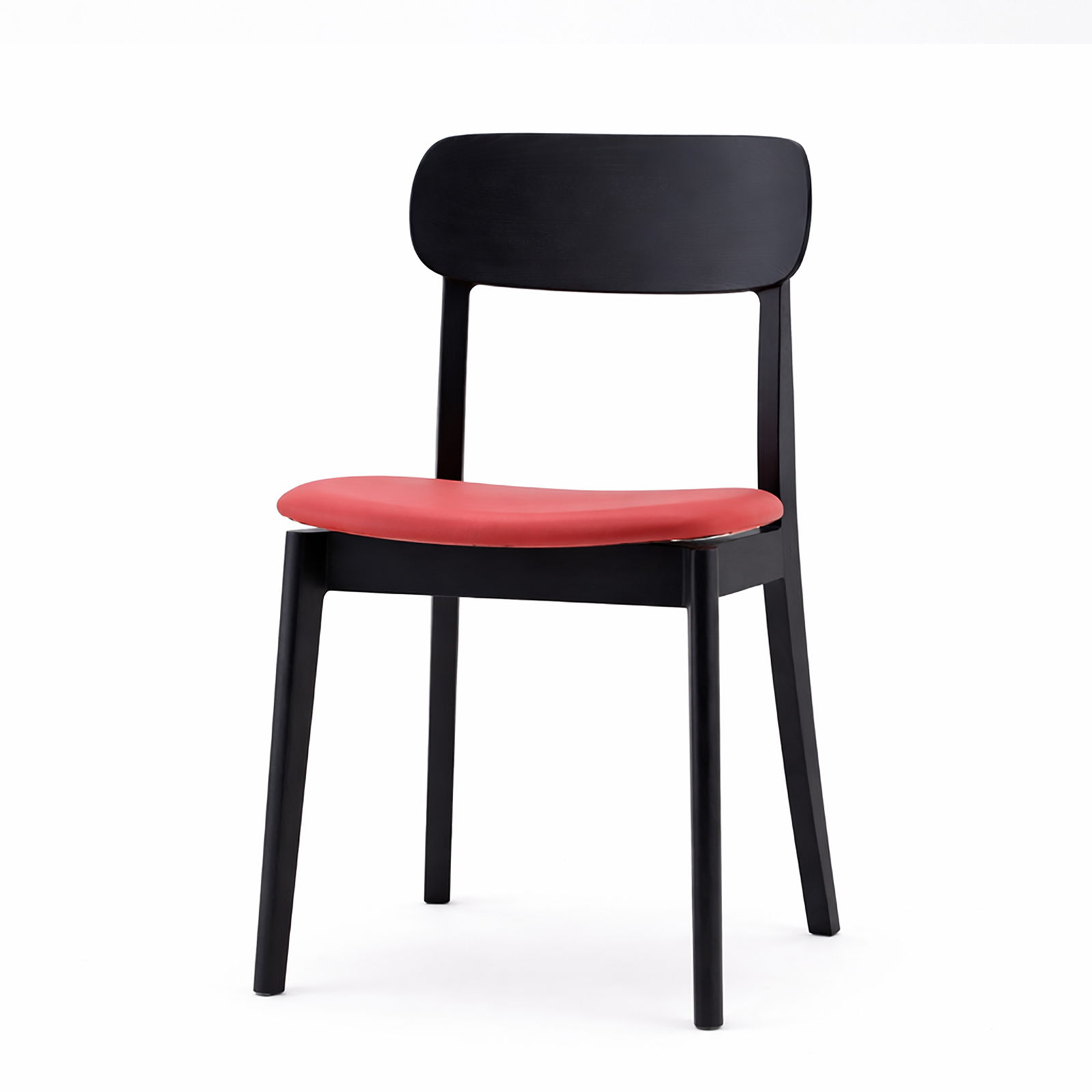 無垢材ダイニングチェア（アッシュ材・本革風クッション）