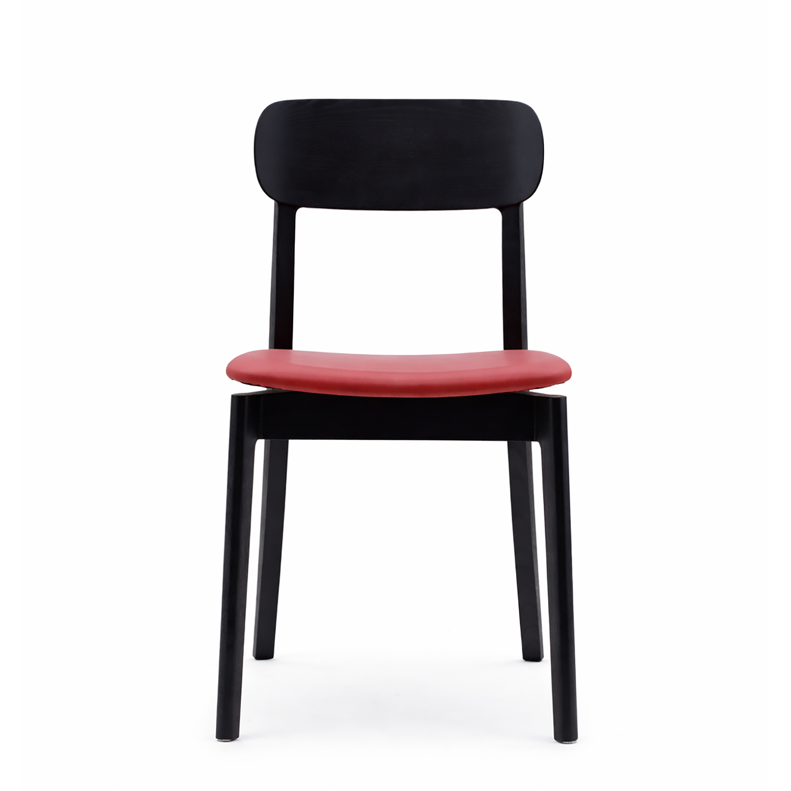 無垢材ダイニングチェア（アッシュ材・本革風クッション）