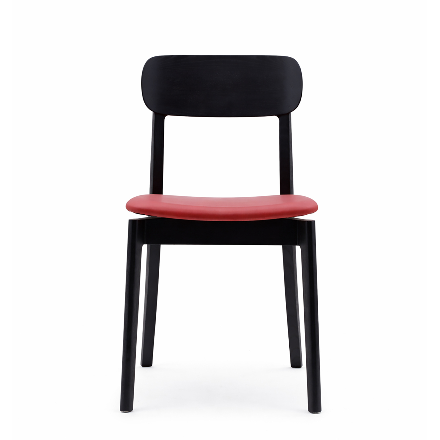 無垢材ダイニングチェア（アッシュ材・本革風クッション）