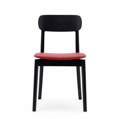 無垢材ダイニングチェア（アッシュ材・本革風クッション）