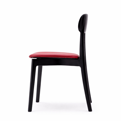 無垢材ダイニングチェア（アッシュ材・本革風クッション）