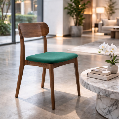 無垢ウォールナット ダイニングチェア｜選べる座面（クッション／木製）｜北欧・和モダン対応