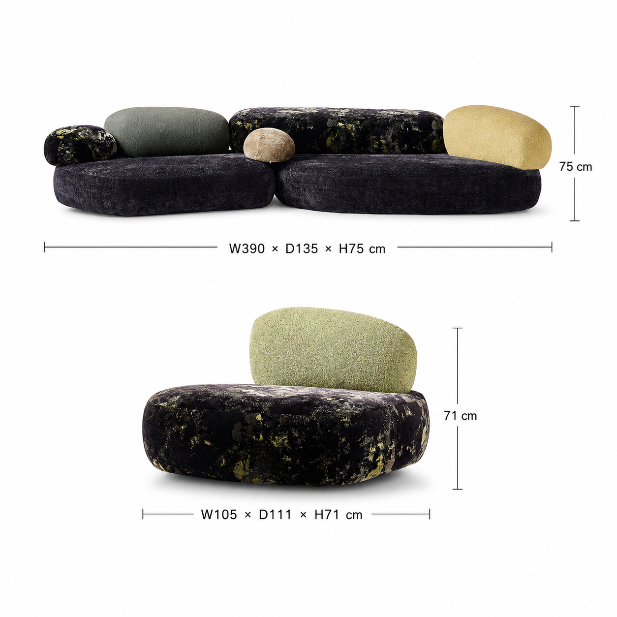 苔の玉石ソファ