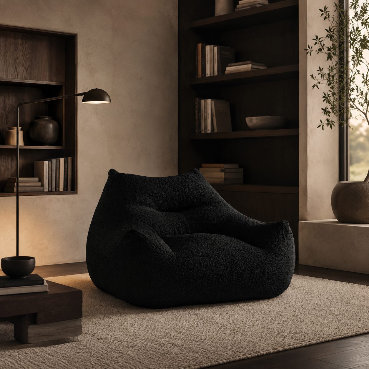 Compressed Sofa ブラック 正面イメージ