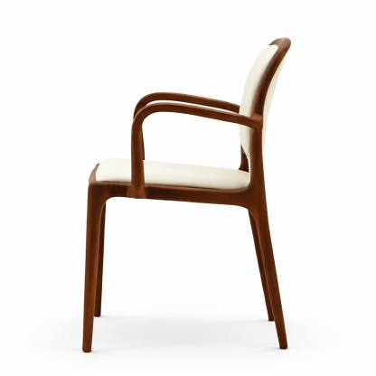 ブラックウォールナット天然木チェア アーム付き 快適クッション 北欧・和モダン対応