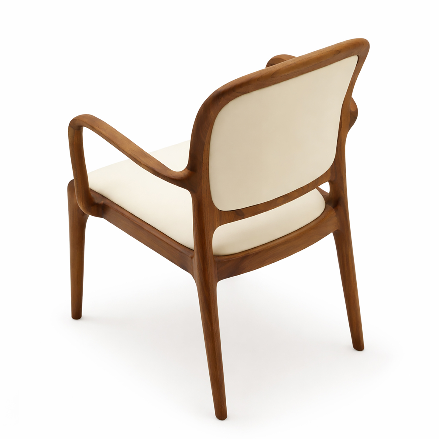 ブラックウォールナット天然木チェア アーム付き 快適クッション 北欧・和モダン対応