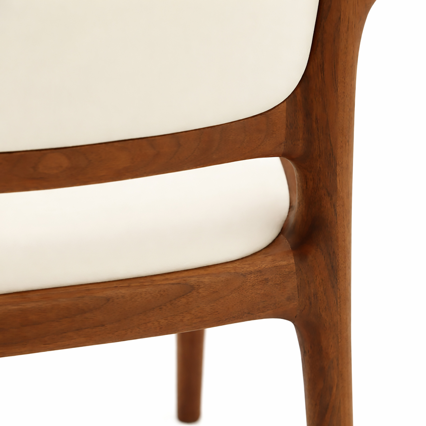 ブラックウォールナット天然木チェア アーム付き 快適クッション 北欧・和モダン対応