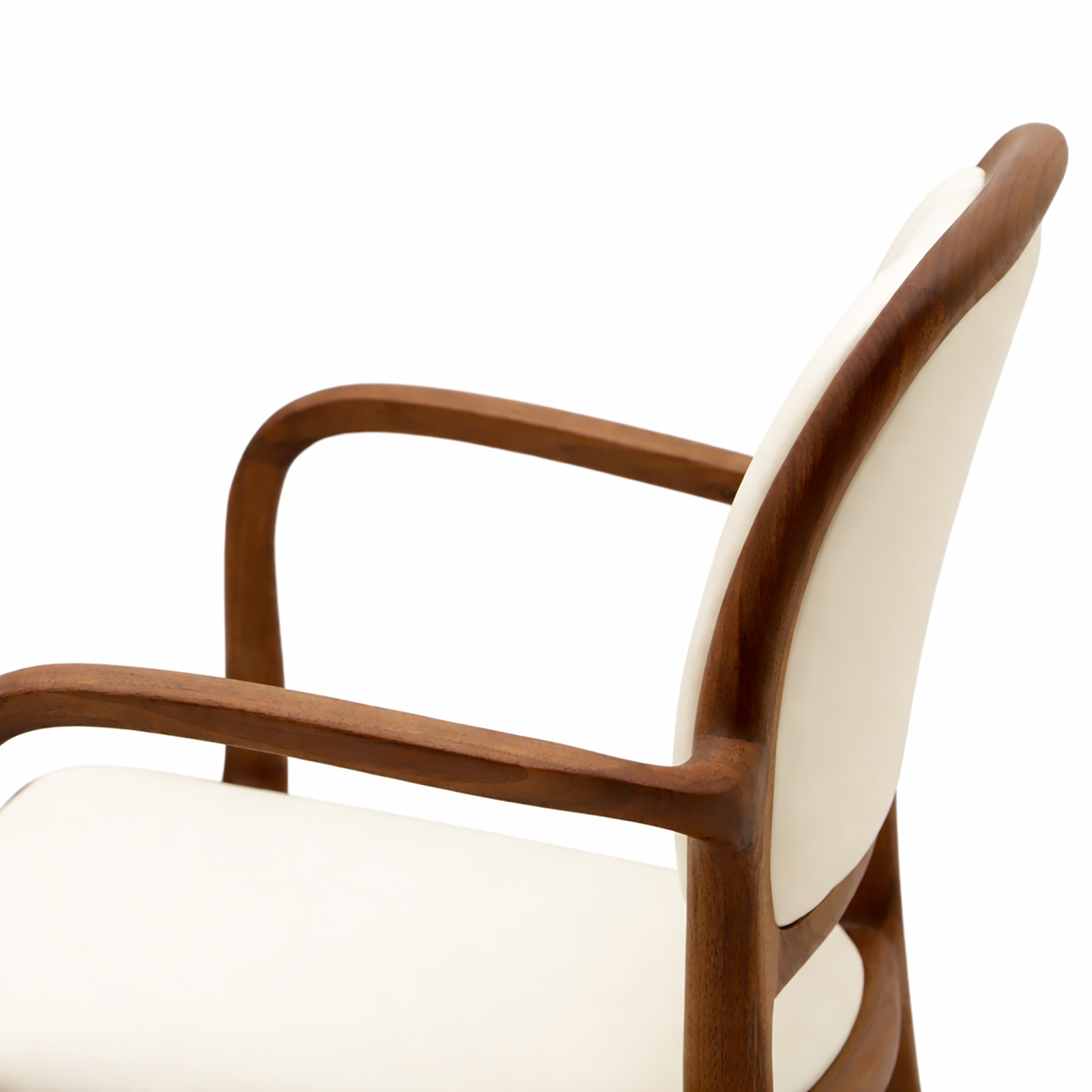 ブラックウォールナット天然木チェア アーム付き 快適クッション 北欧・和モダン対応