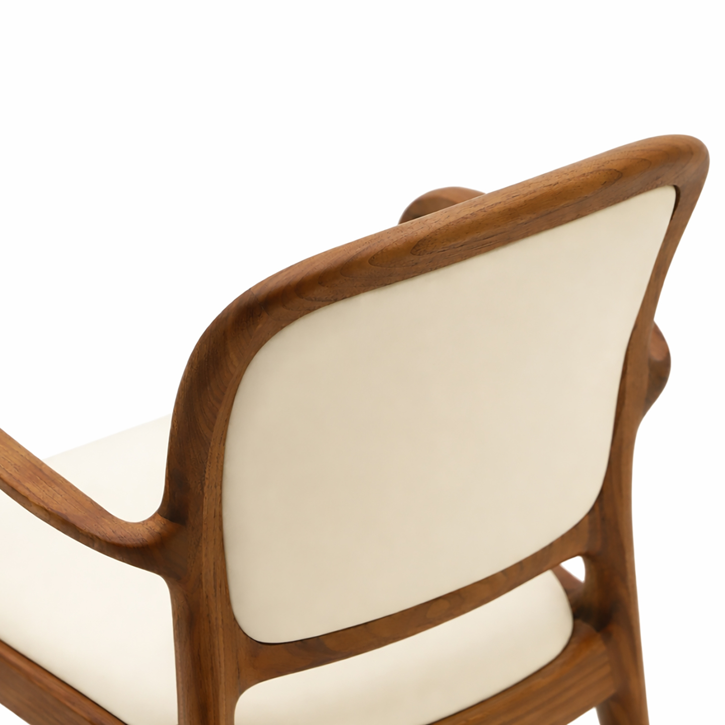 ブラックウォールナット天然木チェア アーム付き 快適クッション 北欧・和モダン対応