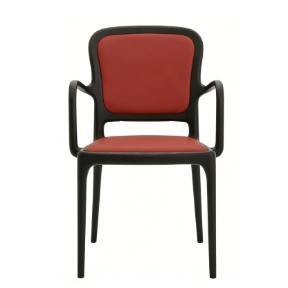 ブラックアッシュ無垢材 アームチェア｜マットブラック仕上げ・クッション座面・上質なデザインチェア