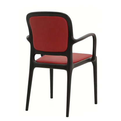 ブラックアッシュ無垢材 アームチェア｜マットブラック仕上げ・クッション座面・上質なデザインチェア