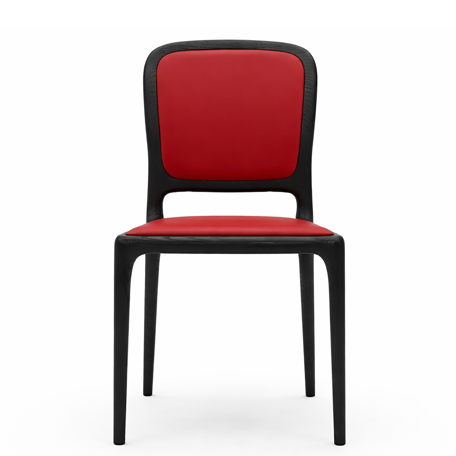 アッシュ無垢材 高級ダイニングチェア ブラックマット塗装 上質クッション仕様