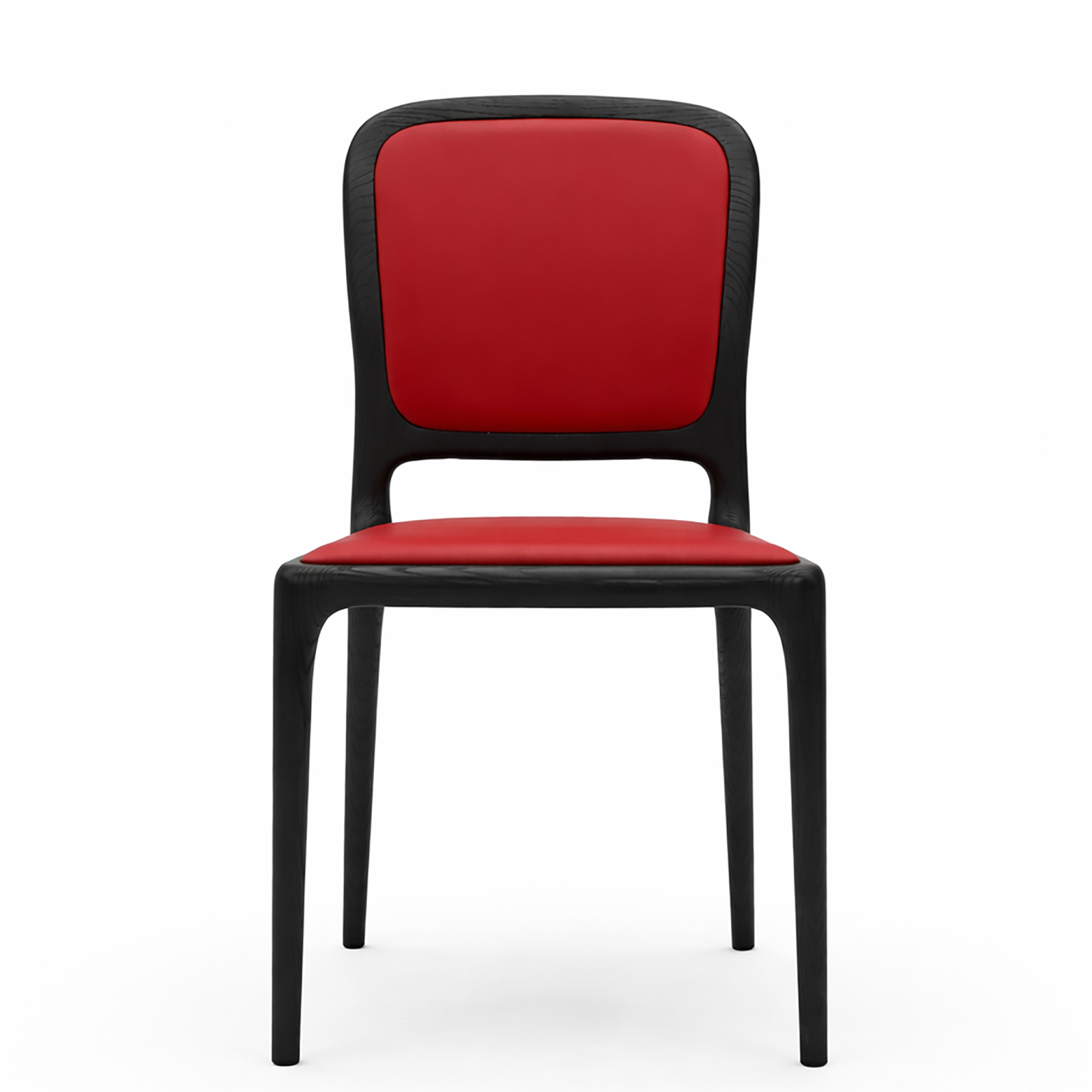 アッシュ無垢材 高級ダイニングチェア ブラックマット塗装 上質クッション仕様