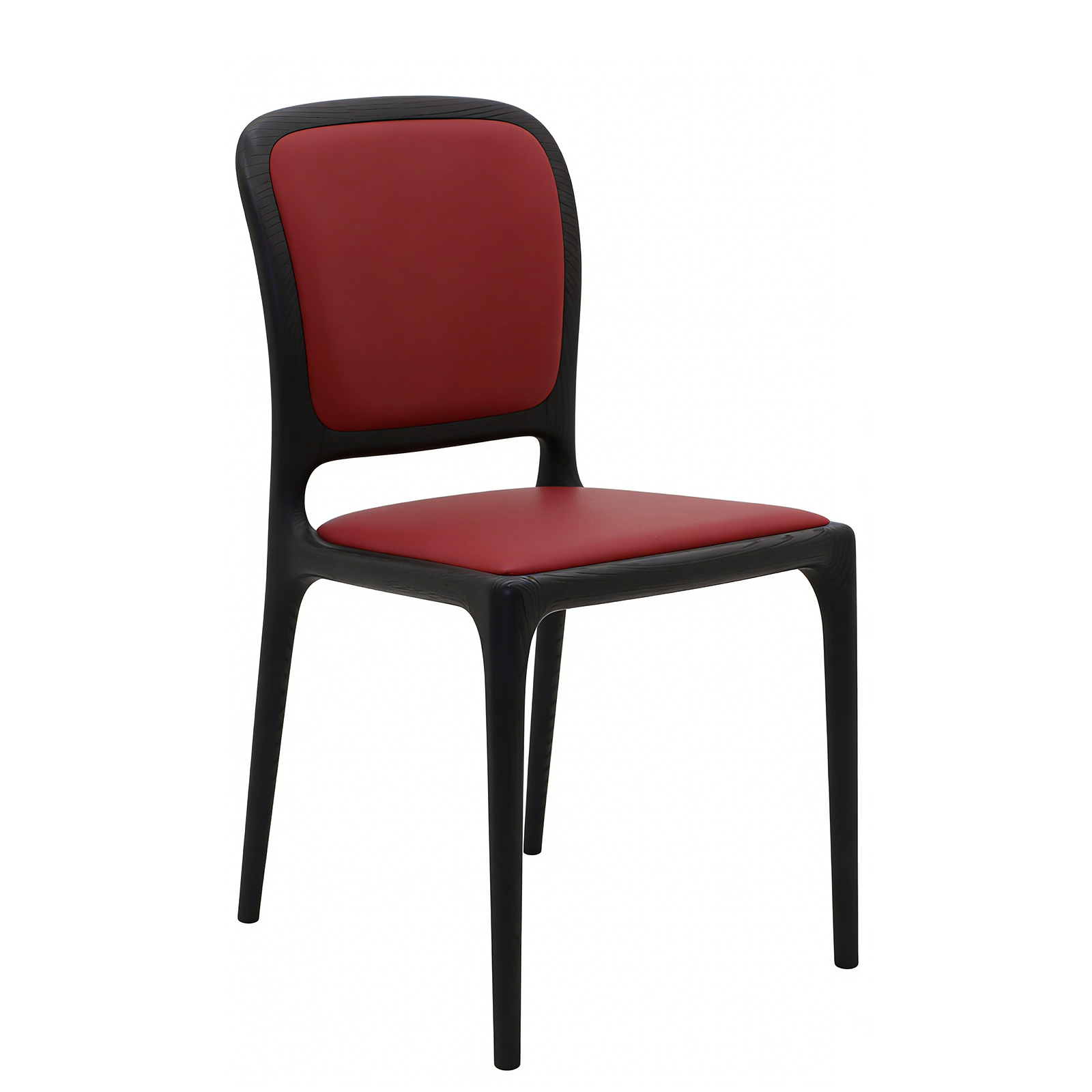 アッシュ無垢材 高級ダイニングチェア ブラックマット塗装 上質クッション仕様