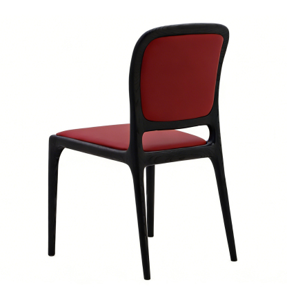 アッシュ無垢材 高級ダイニングチェア ブラックマット塗装 上質クッション仕様