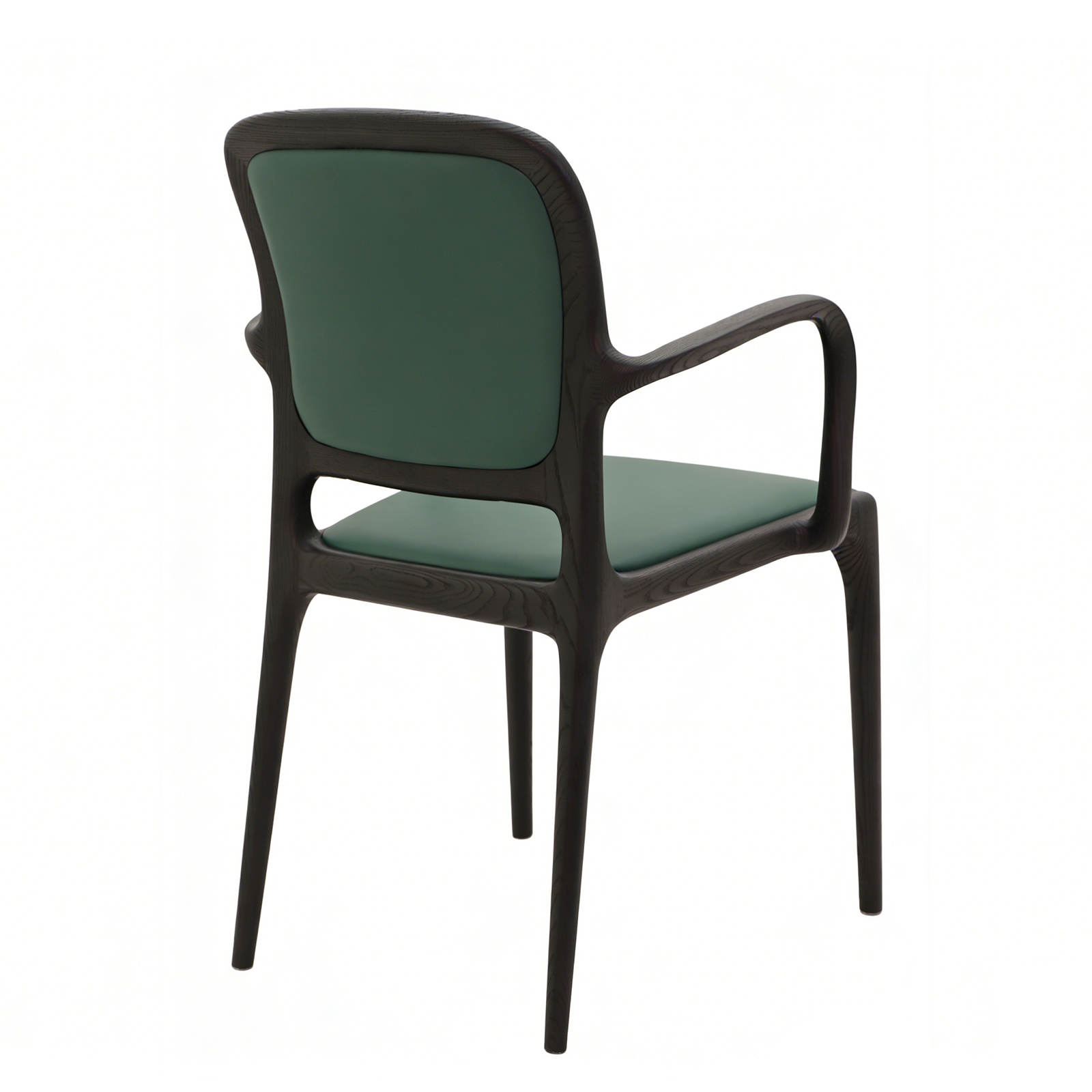 ブラックアッシュ無垢材 アームチェア｜マットブラック仕上げ・クッション座面・上質なデザインチェア