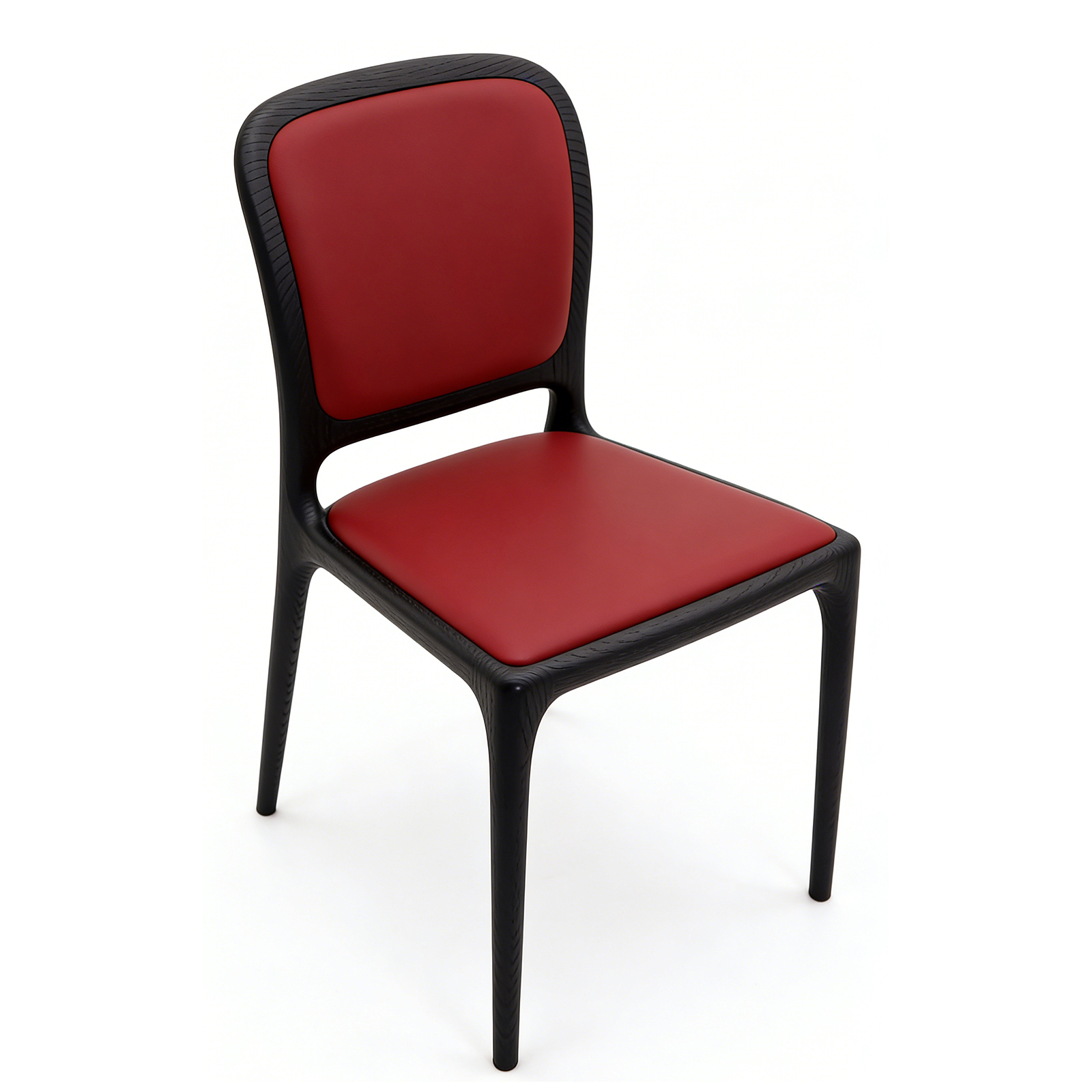 アッシュ無垢材 高級ダイニングチェア ブラックマット塗装 上質クッション仕様