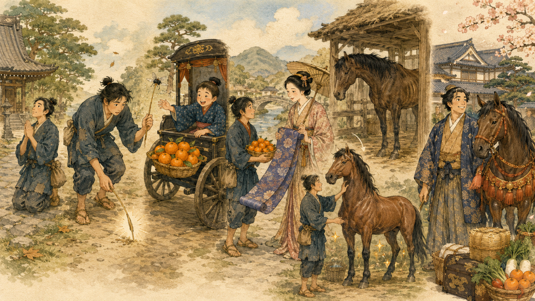 わらしべ長者の昔話