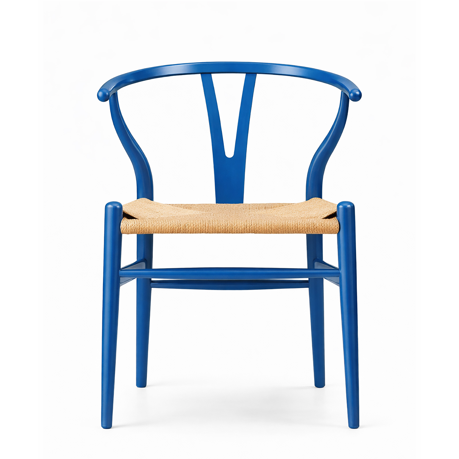 北米産ホワイトオーク無垢材アームチェア、ロイヤルブルー