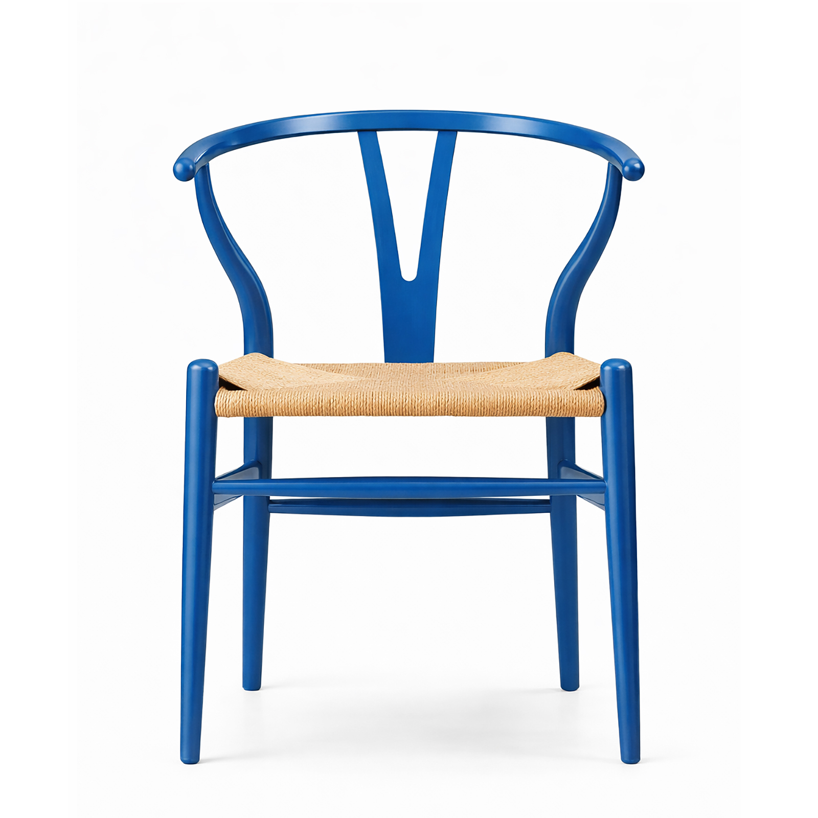 北米産ホワイトオーク無垢材アームチェア、ロイヤルブルー