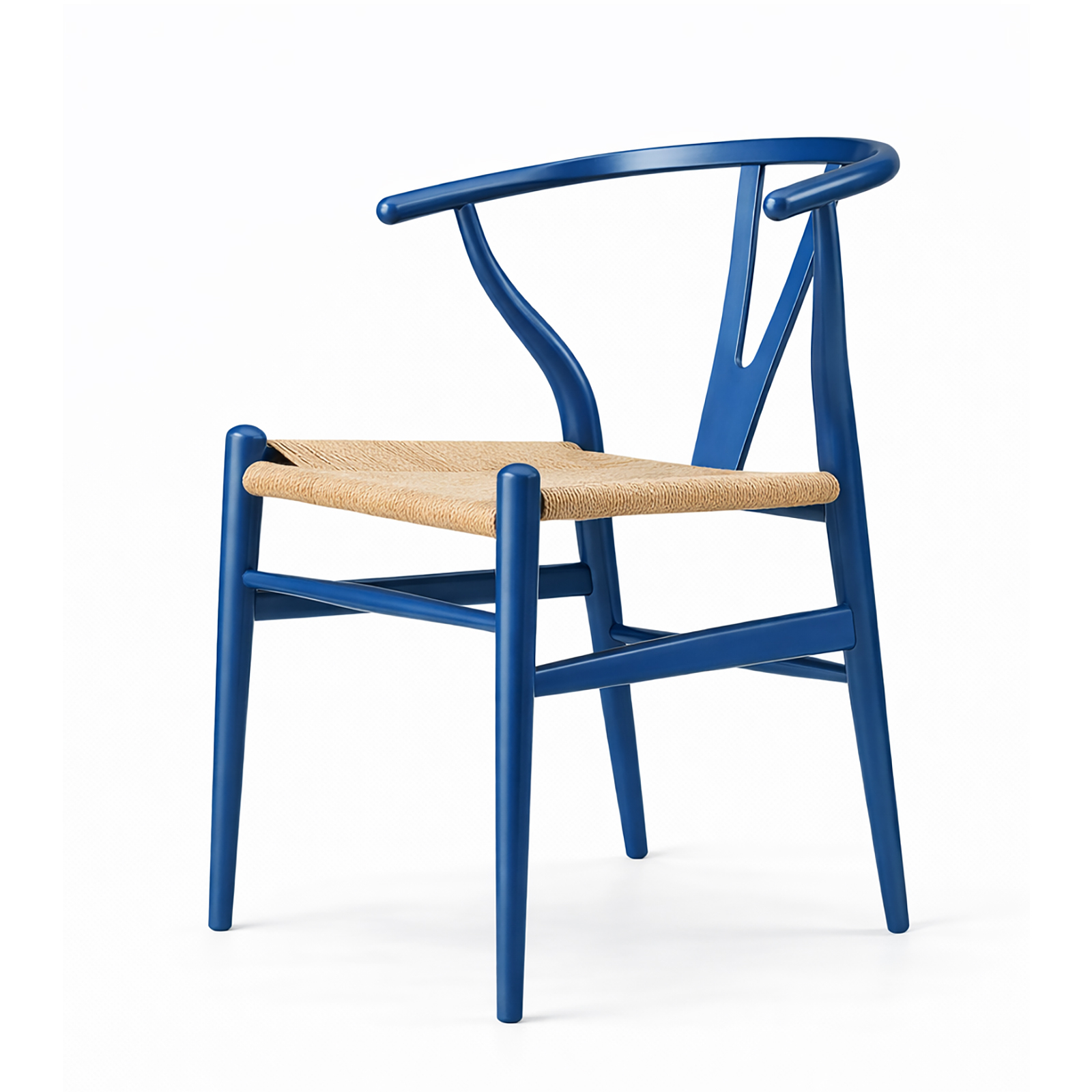 北米産ホワイトオーク無垢材アームチェア、ロイヤルブルー