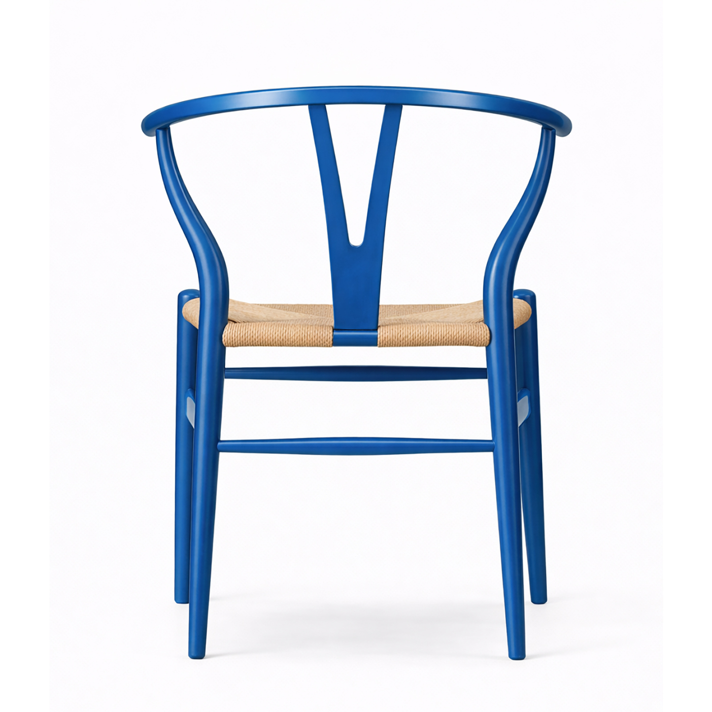 北米産ホワイトオーク無垢材アームチェア、ロイヤルブルー