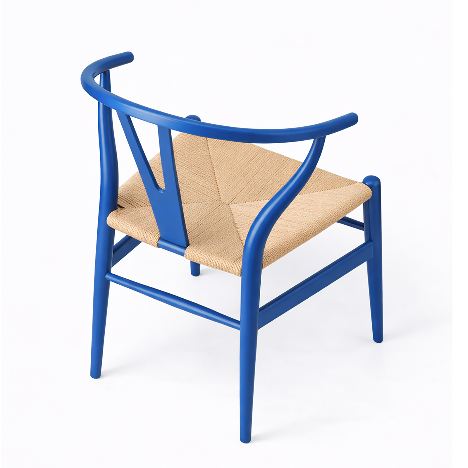 北米産ホワイトオーク無垢材アームチェア、ロイヤルブルー