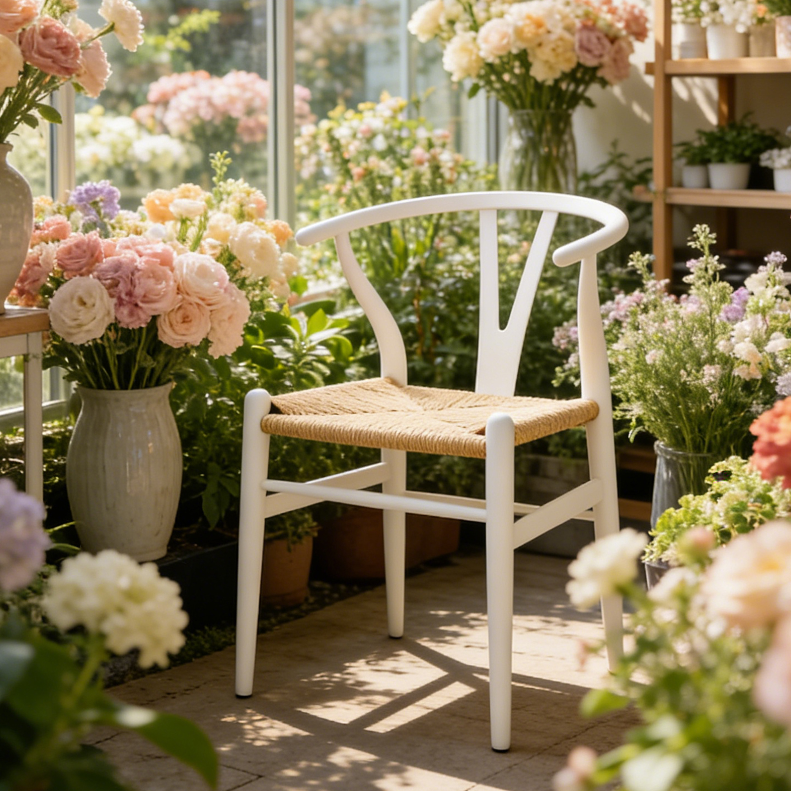 北米ホワイトオーク無垢材アームチェア ホワイト