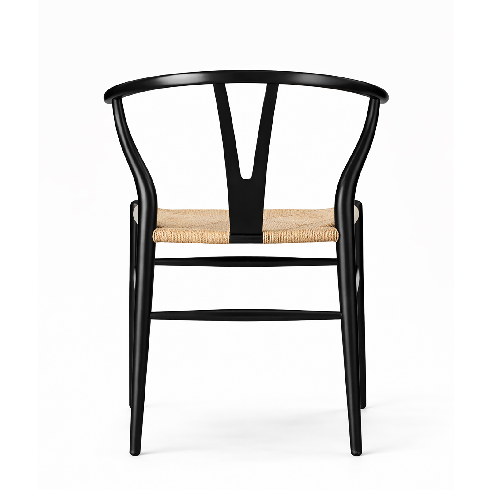 北米産ホワイトオーク無垢材アームチェア、ブラック