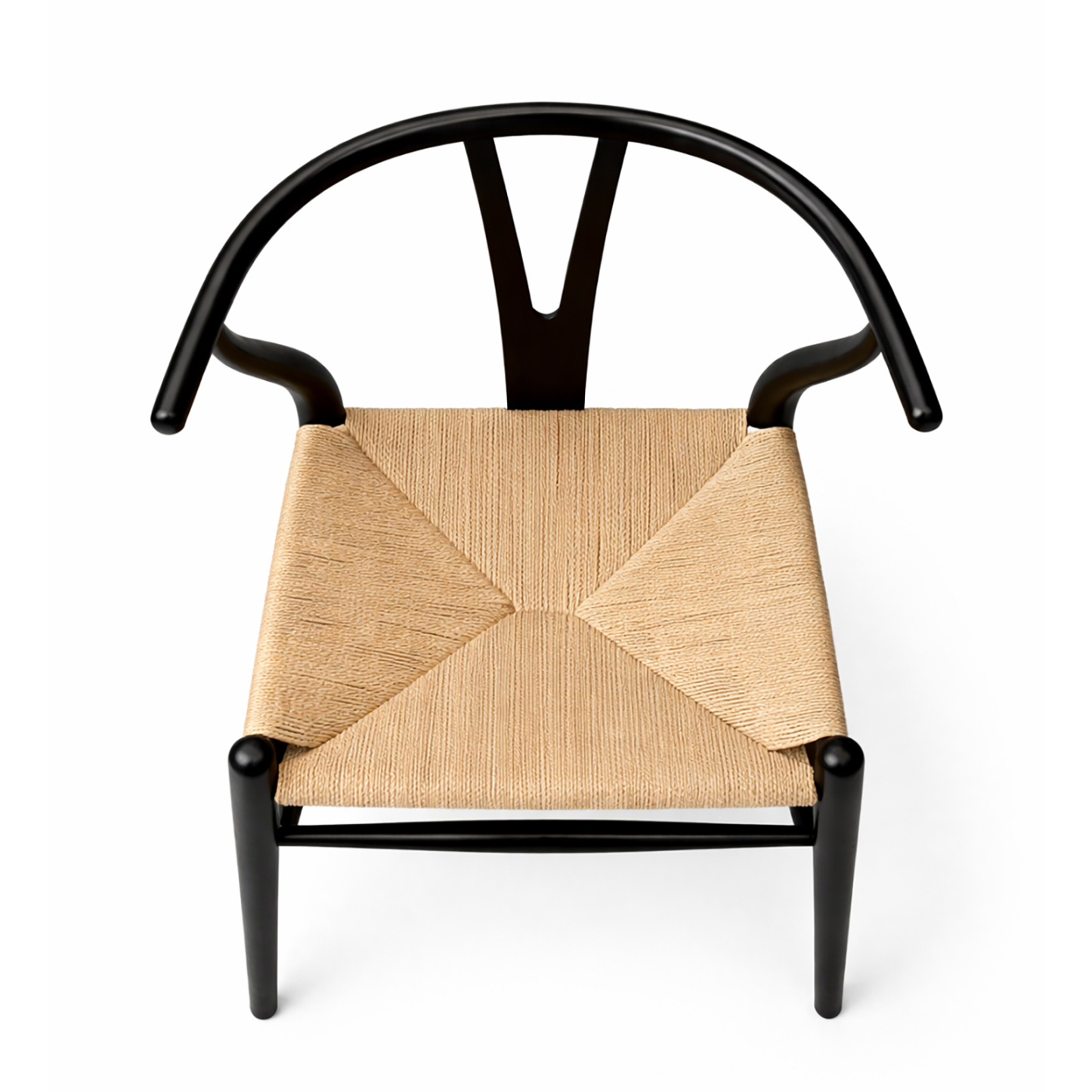 北米産ホワイトオーク無垢材アームチェア、ブラック