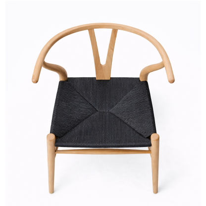 無垢材×手編み座面 北米産アッシュ材アームチェア