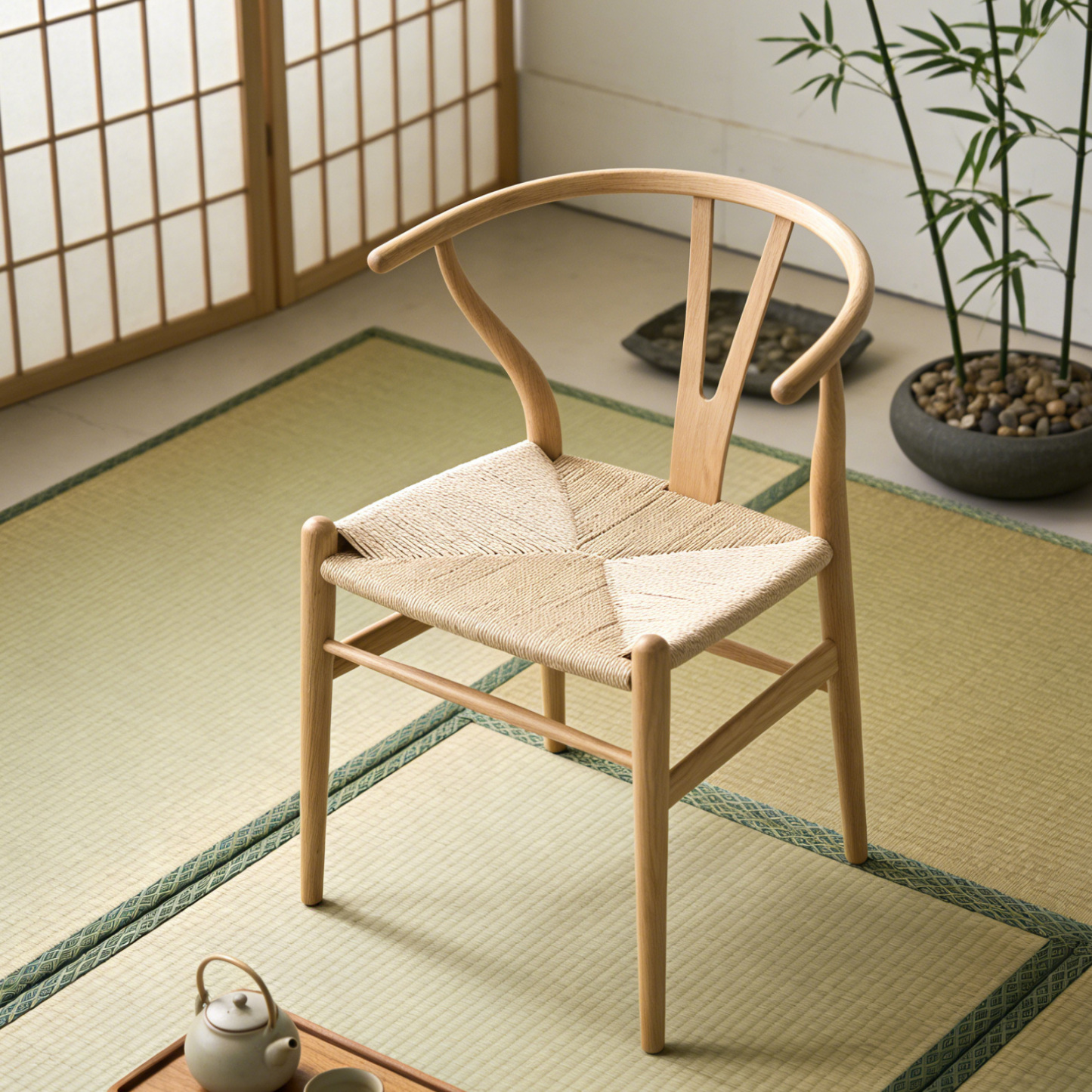 北米産ホワイトアッシュ無垢材 Yバックアームチェア