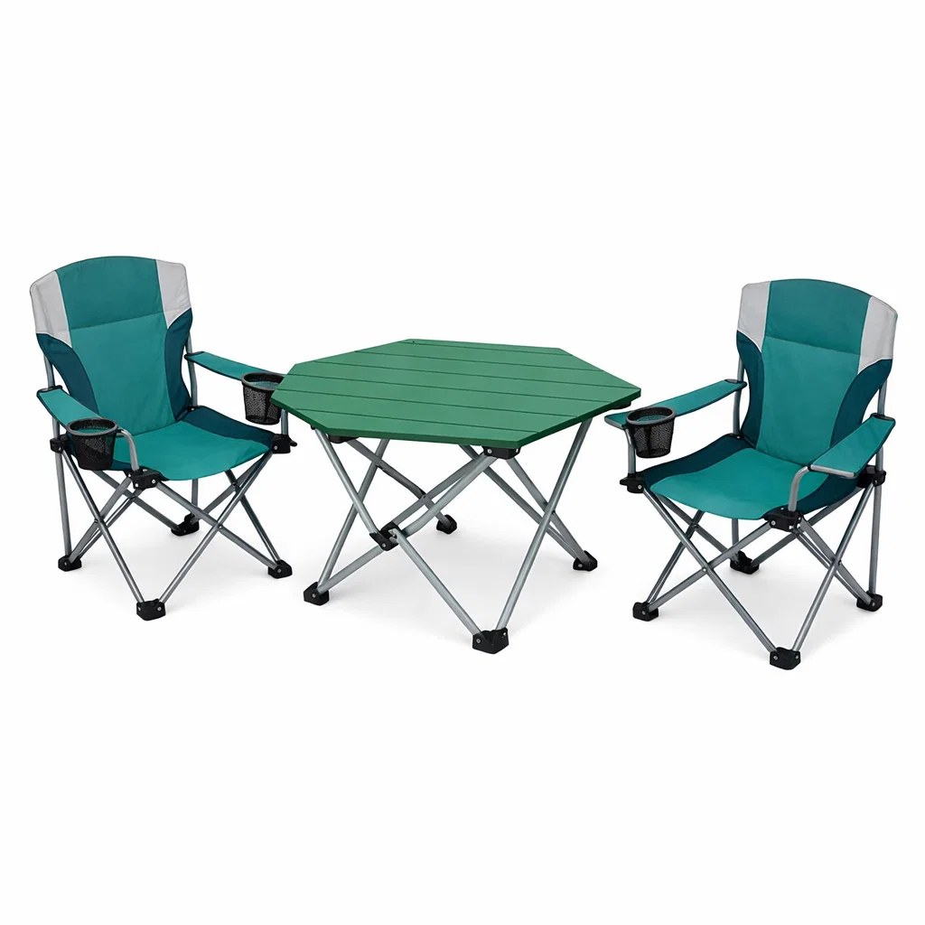 Green Square Table and Chair Set-vividvast