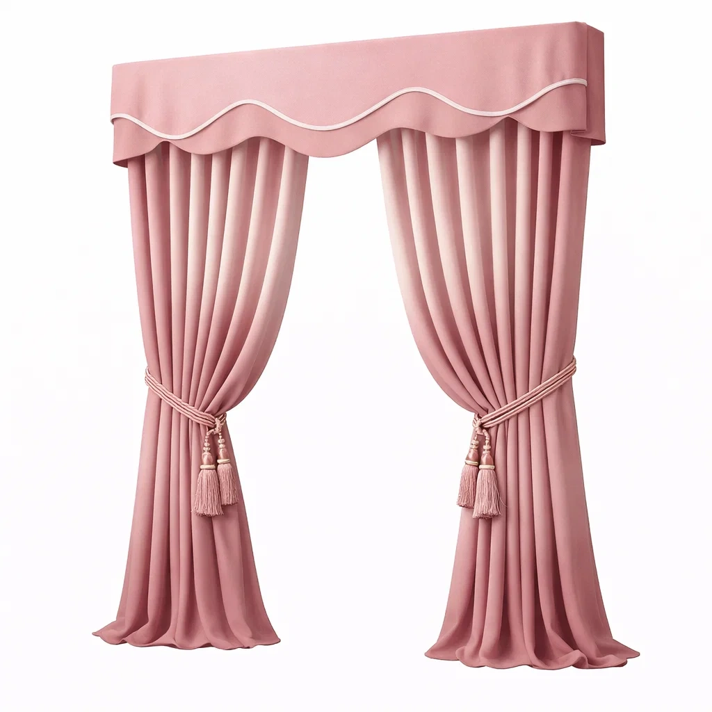 Soft Pink Decorative Curtain Set-hearthbrim