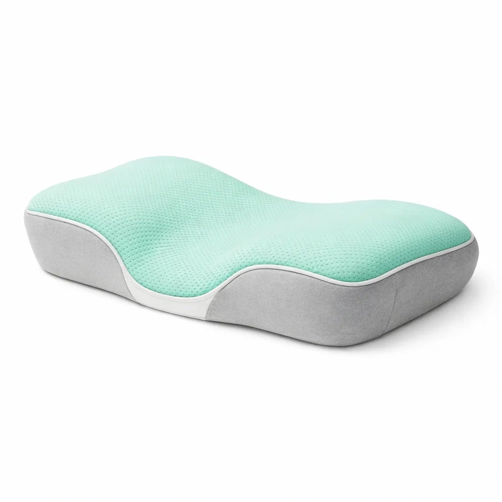 Contoured Memory Foam Pillow-Mint Green-hearthbrim