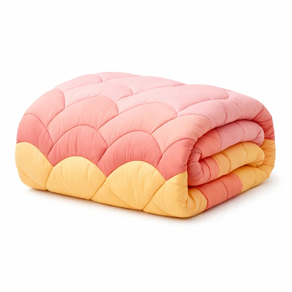Pink and Yellow Quilted Duvet-hearthbrim
