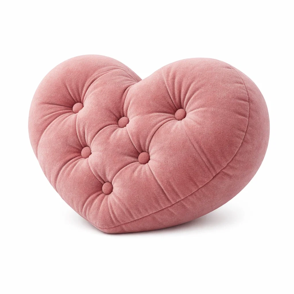 Heart Shape Plush Throw Cushion Pink-hearthbrim
