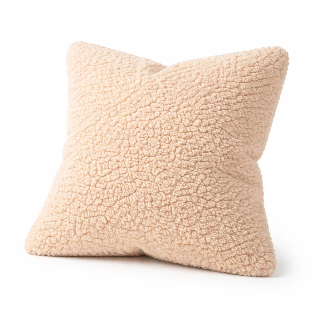 Teddy Sherpa Decorative Cushion Cream-hearthbrim