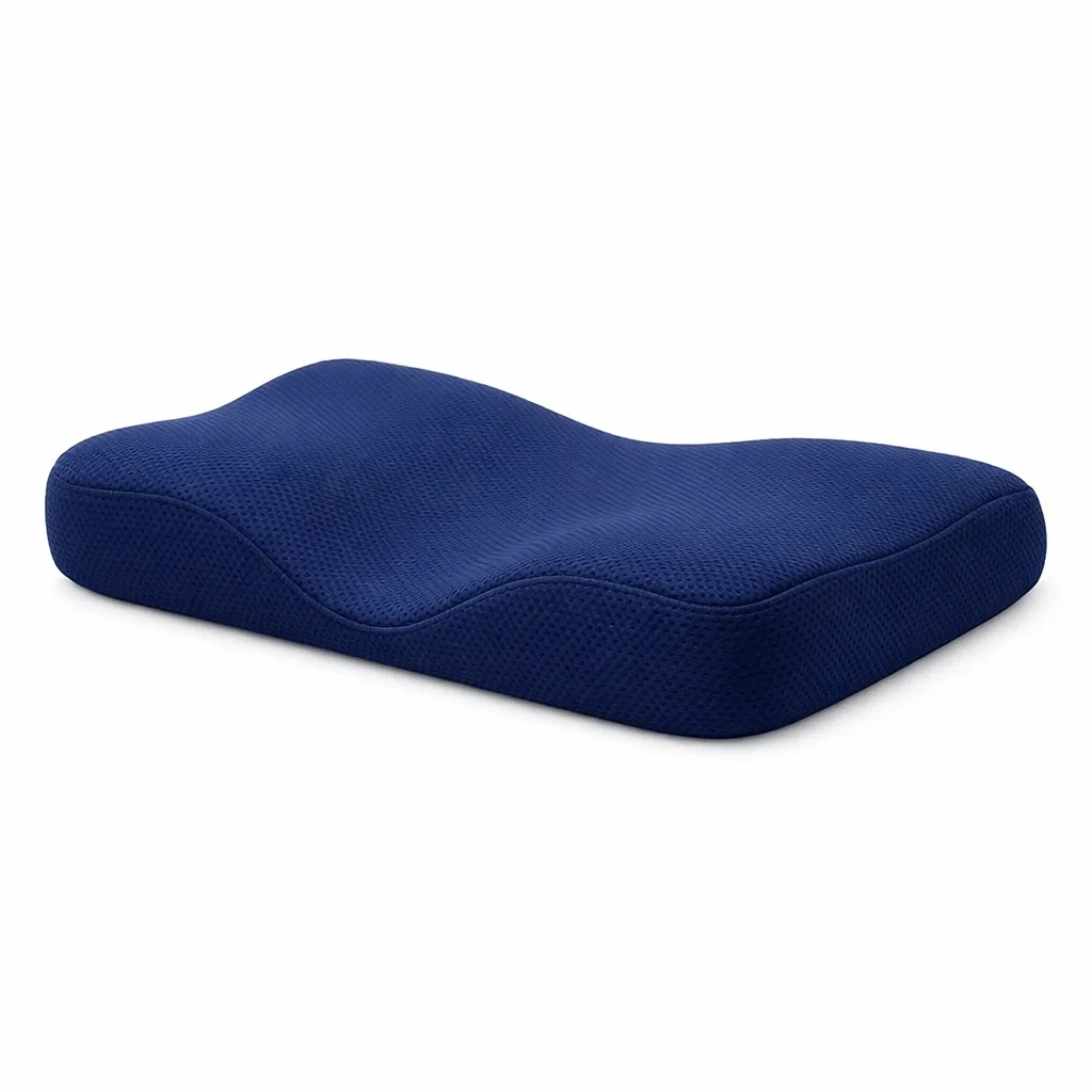 Ergonomic Memory Foam Knee Pillow C Navy Blue-staystark
