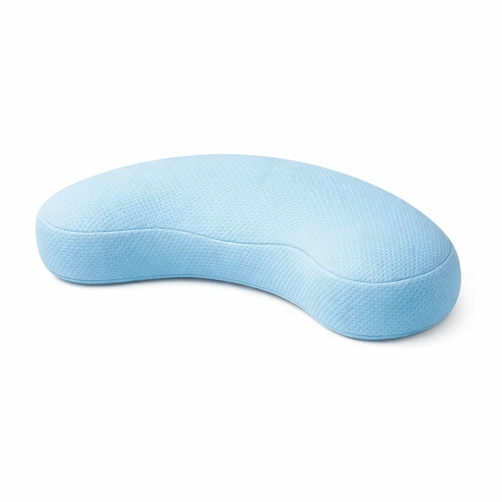 Curved Memory Foam Leg Pillow C Light Blue-staystark