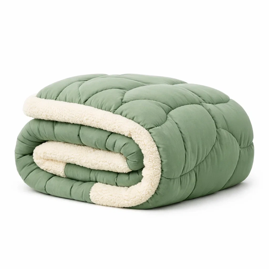 Green Sherpa Lined Comforter-staystark