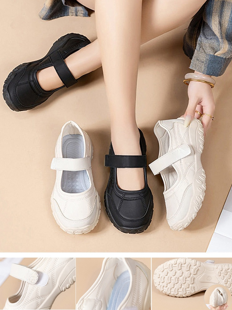 [Height Increase 5cm] Shallow Mary Jane Velcro Women's Shoes