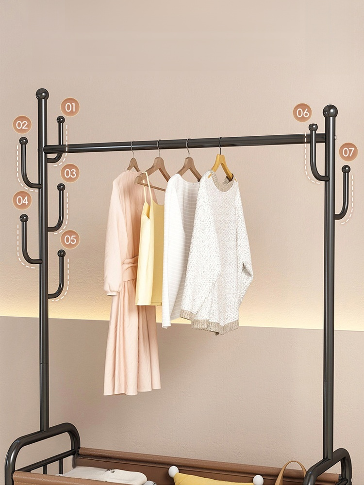 Home Indoor Mobile Light Luxury Multi-functional Storage and Drying Rack